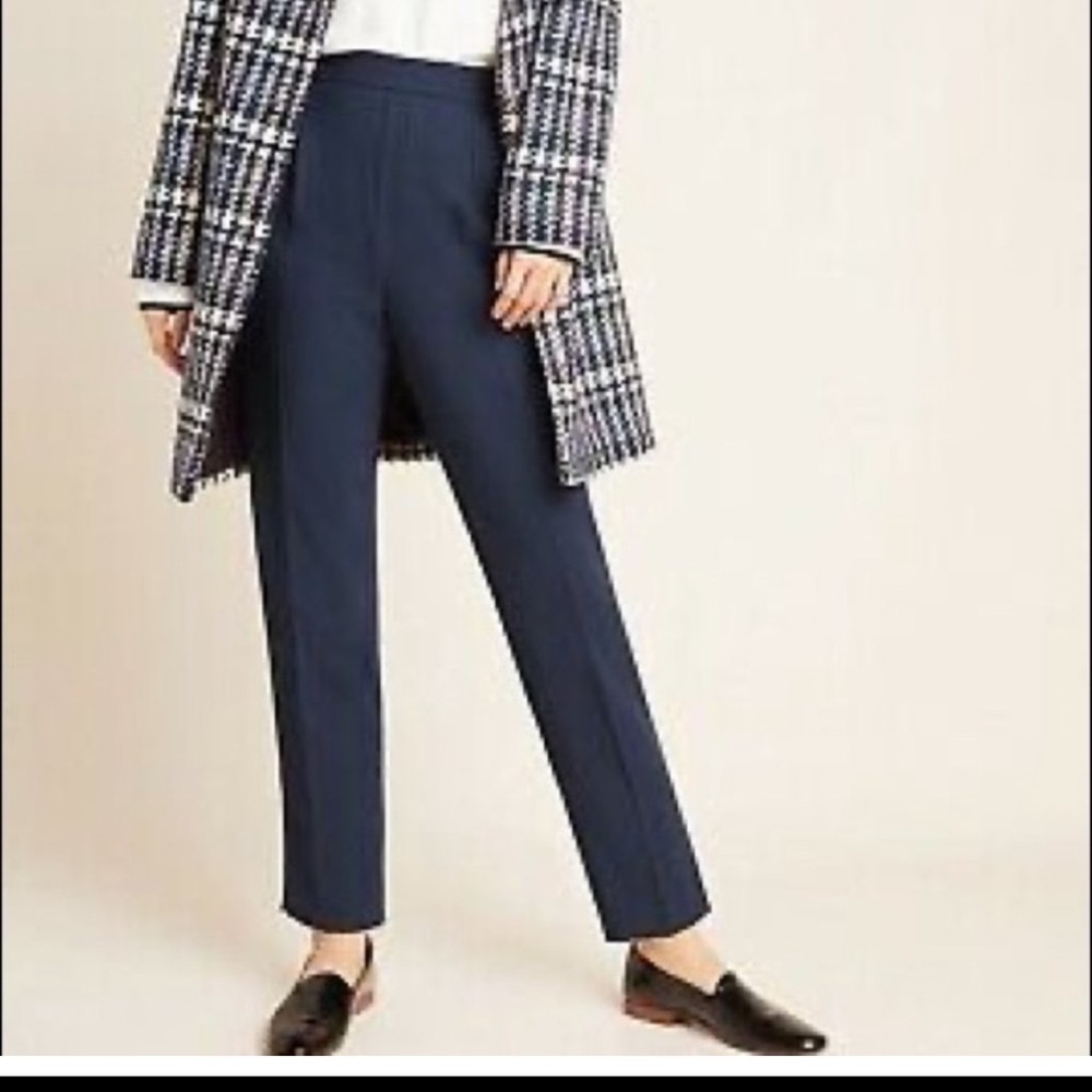 Anthropologie Navy Straight-Leg Track Pants